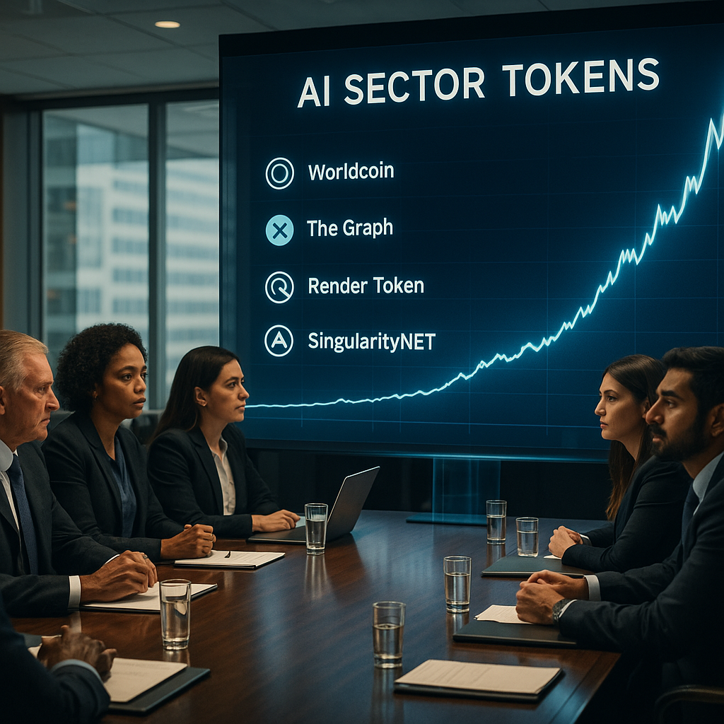 A boardroom meeting discussing an AI token investment, a core part of an AI crypto treasury strategy.